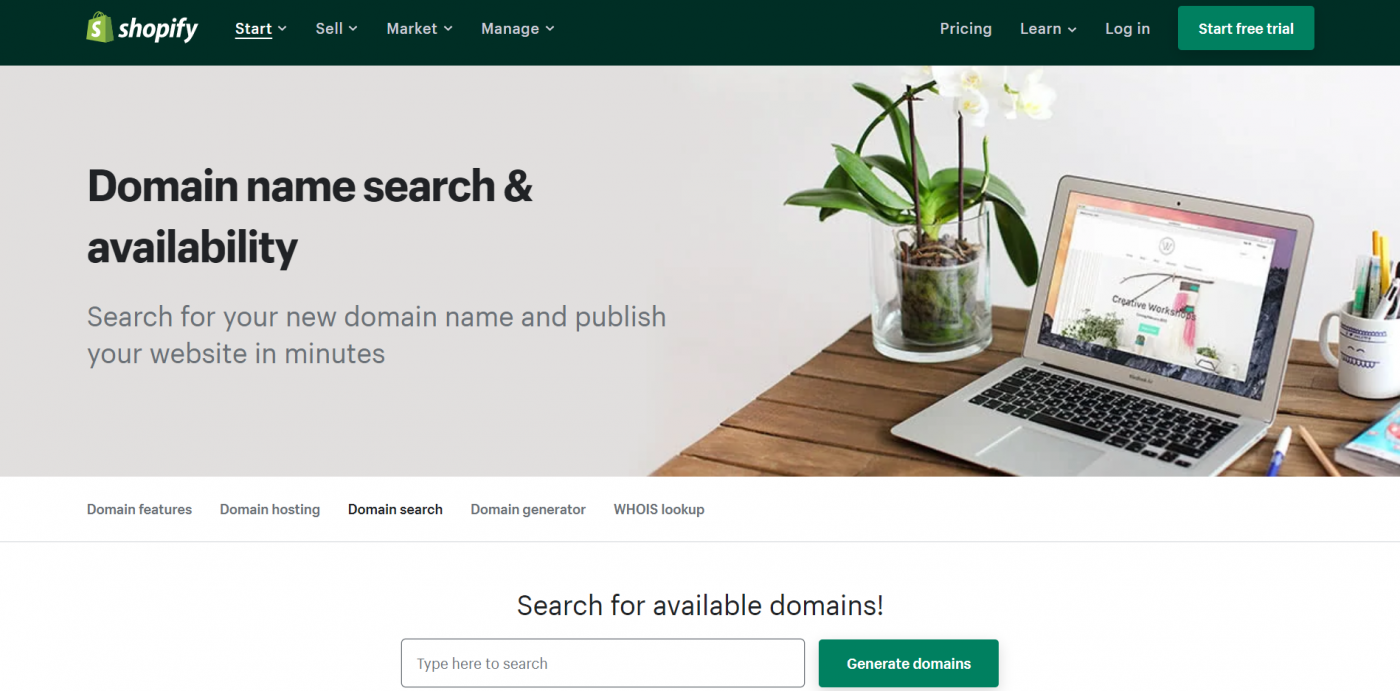 Shopify domain name