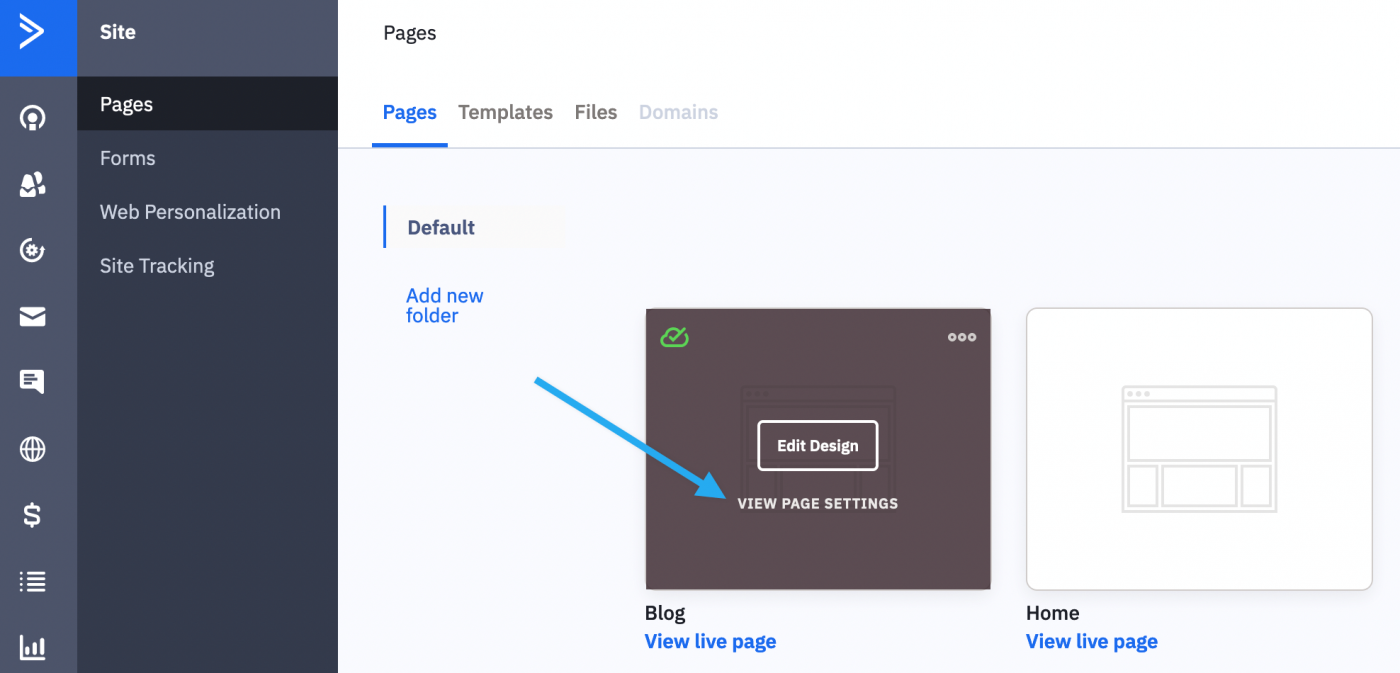 View page settings