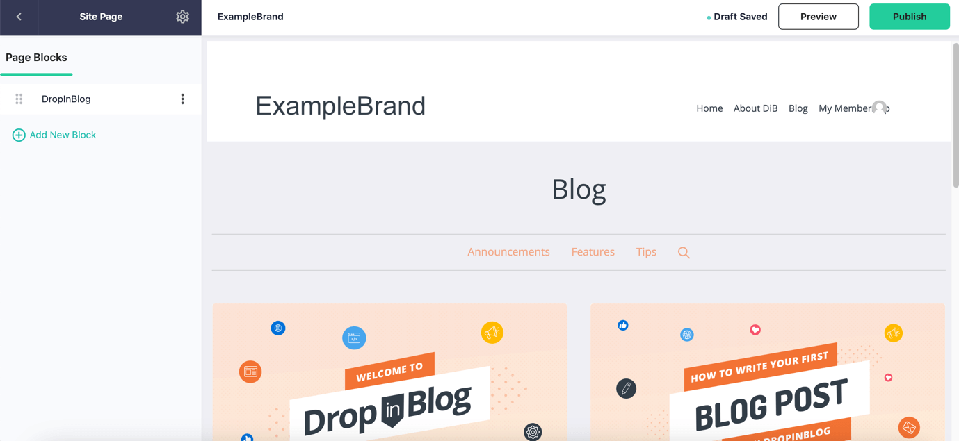 DropInBlog Added to the Blog Page