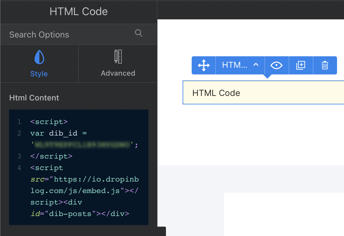 Code pasted into HTML Code module