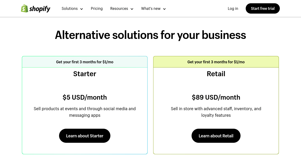 Shopify additional pricing plans