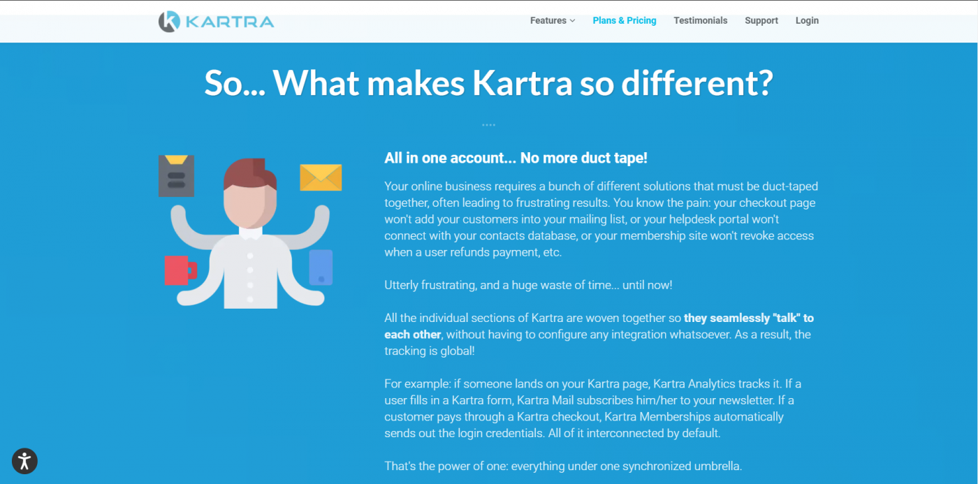 Kartra home page
