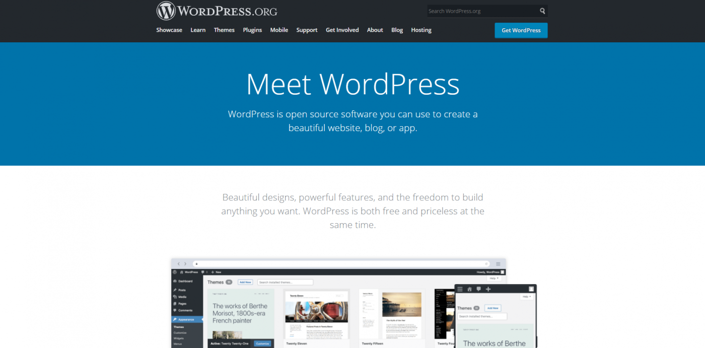 What is WordPress - home page image