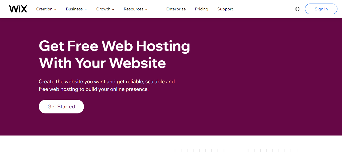 What is Wix: Free web hosting 