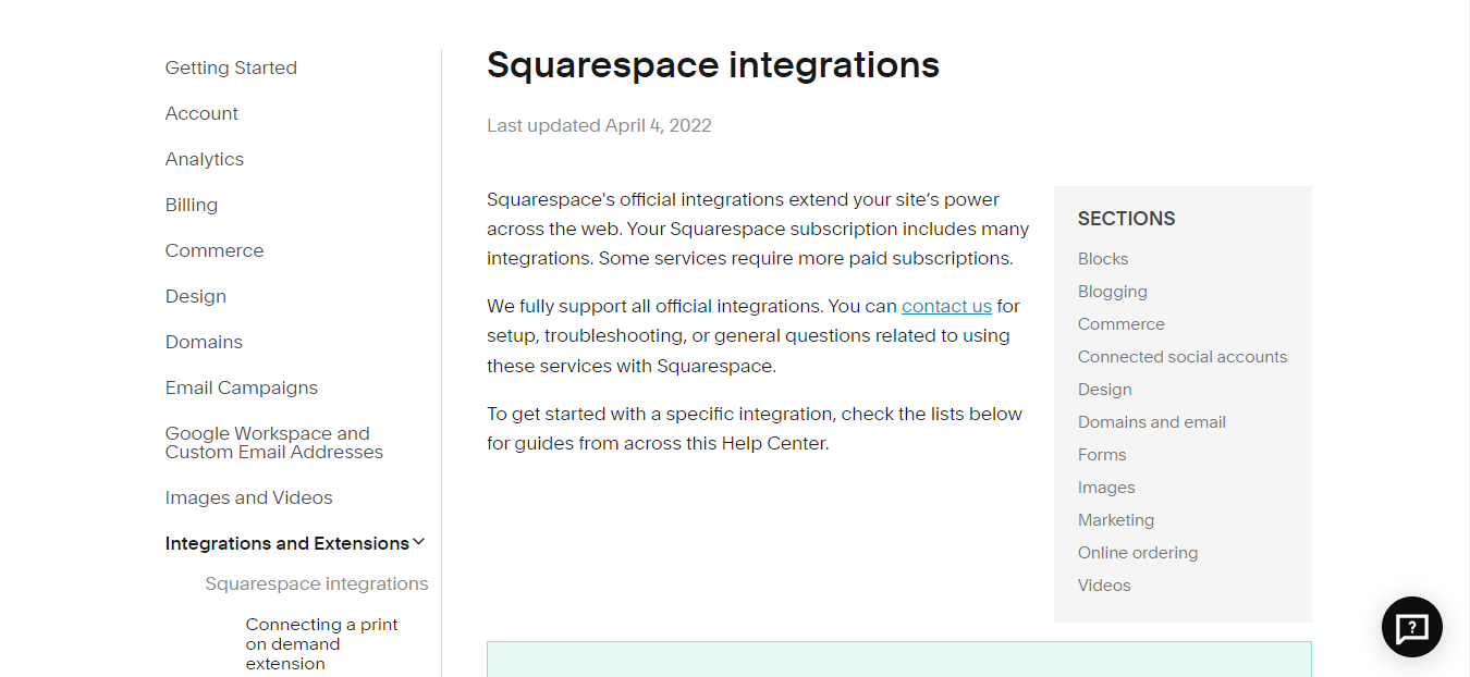 Squarespace integrations