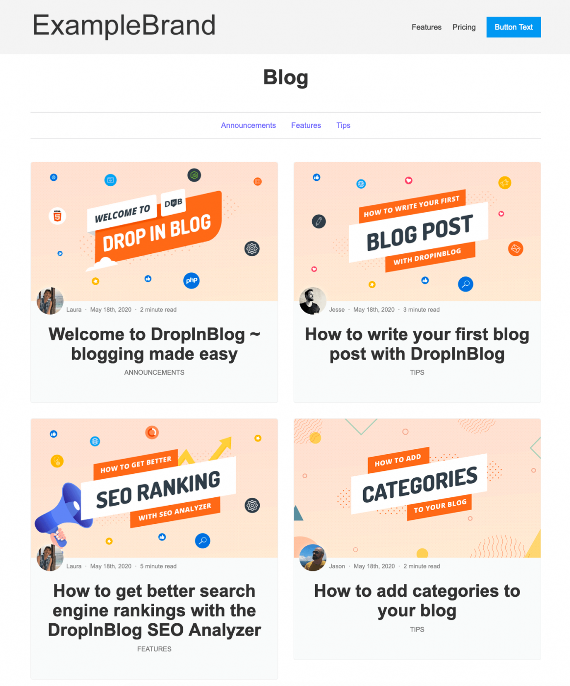 how to create a blog on webflow dropinblog posts