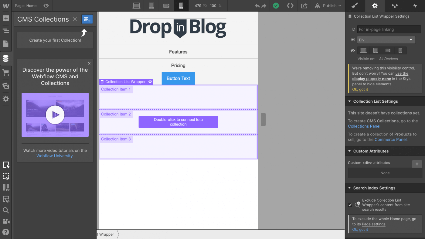 how to create a blog on webflow