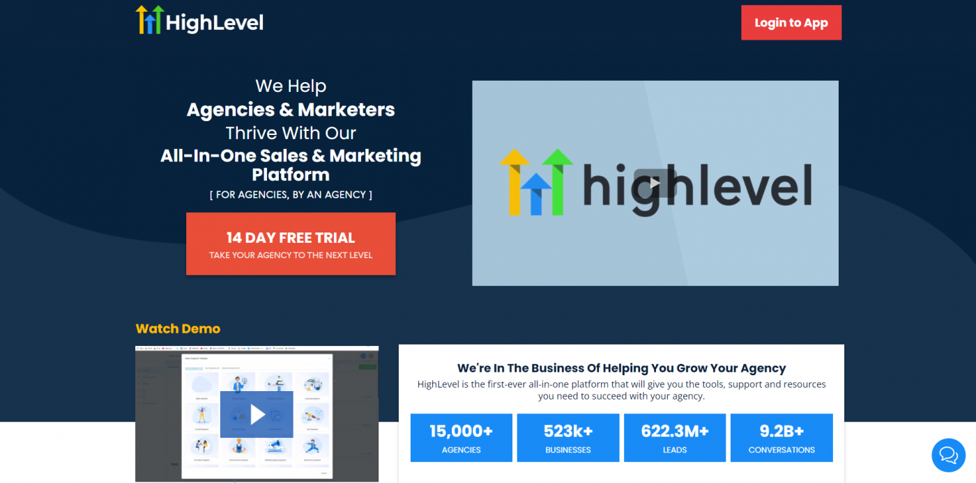 HighLevel pricing HighLevel home page