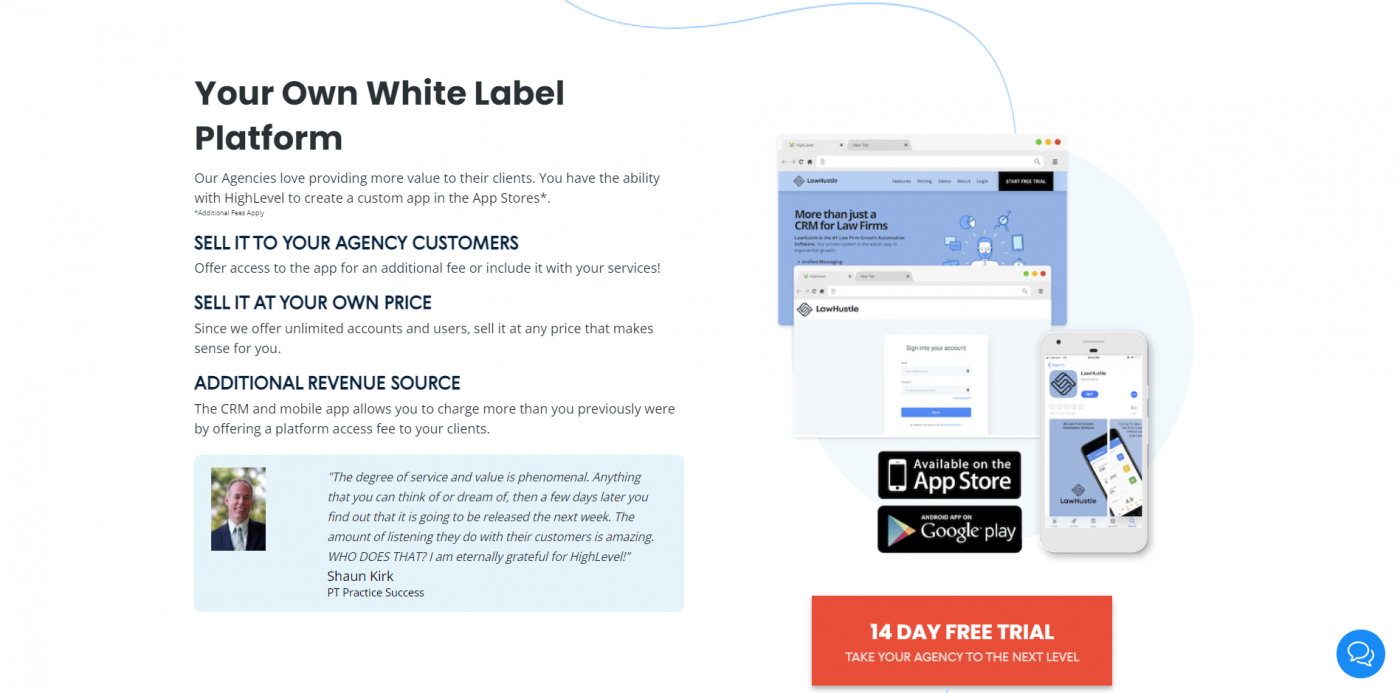 HighLevel white label mobile app