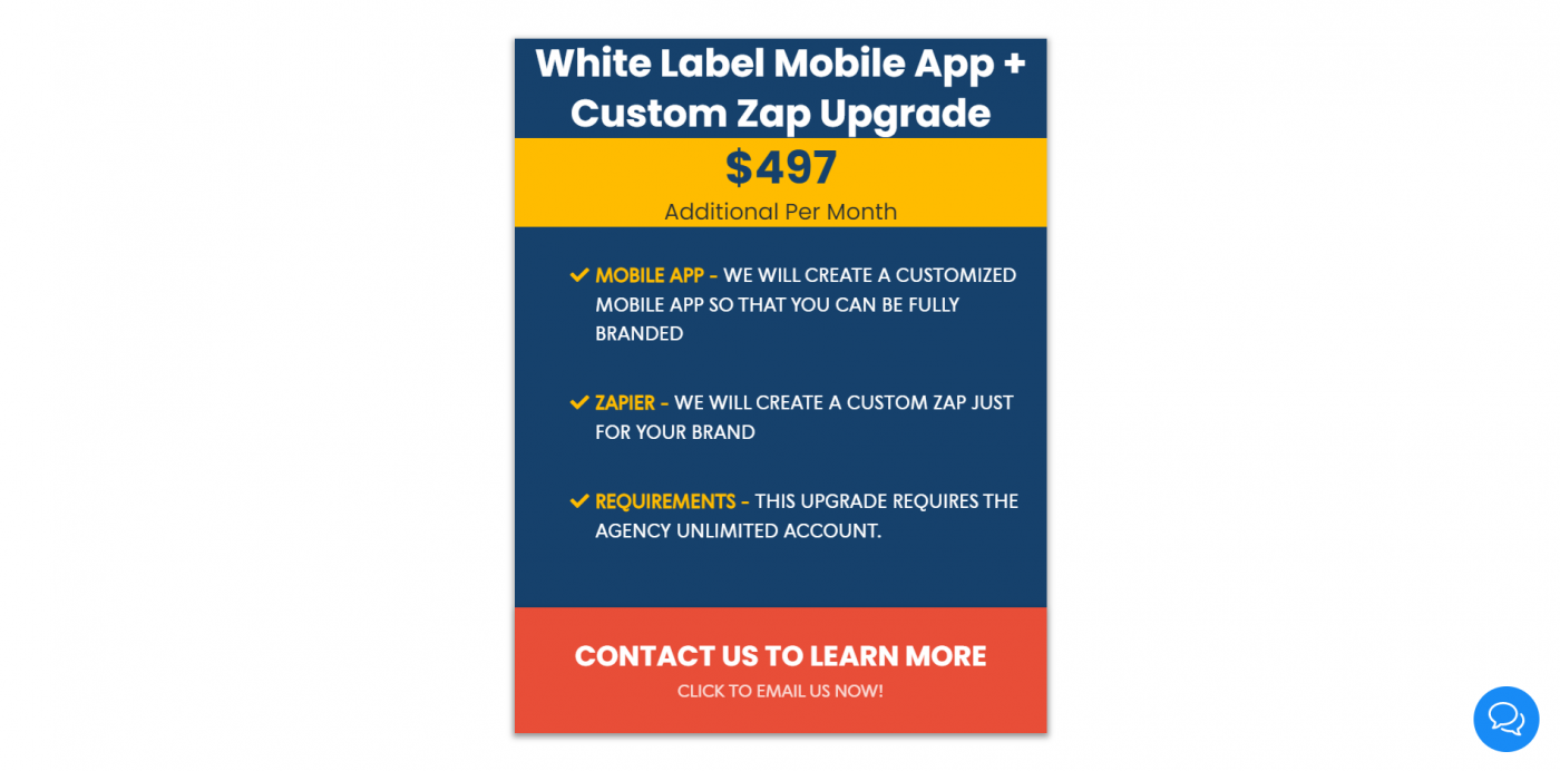 HighLevel white label mobile app plan upgrade