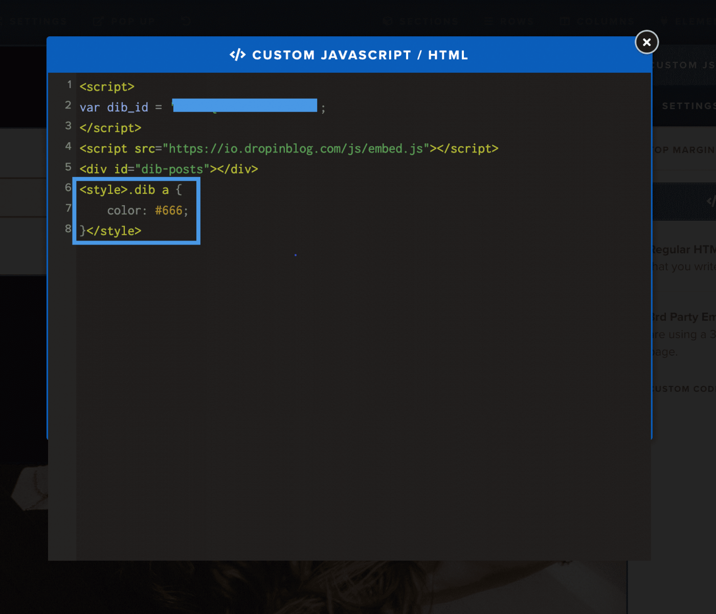 Custom CSS code editor