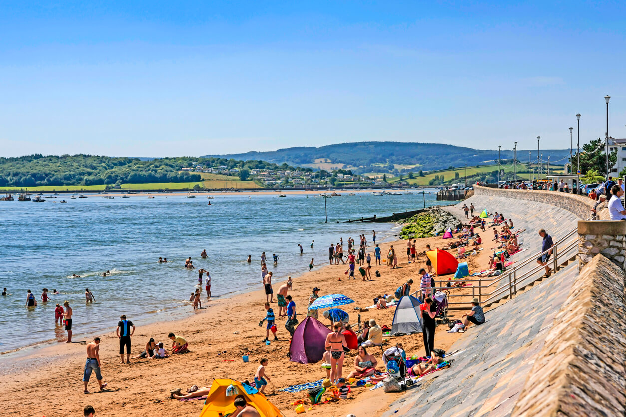 Exmouth Beach close to Devon cliffs holiday park of the month