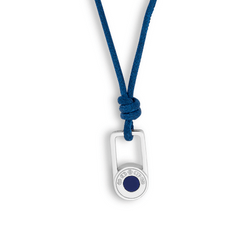 Signature Lock necklace with blue lapis in rhodium plated silver