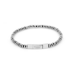 Pure Thread bracelet with black macramé in sterling silver