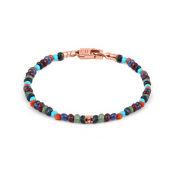 Precious Stone bracelet with multi-colour stones in 18k rose gold