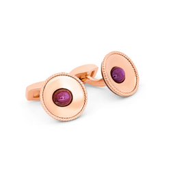 Star Ruby cufflinks in rose gold plated sterling silver (Limited Edition)