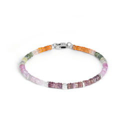 Nodo bracelet with multi-colour sapphire and sterling silver