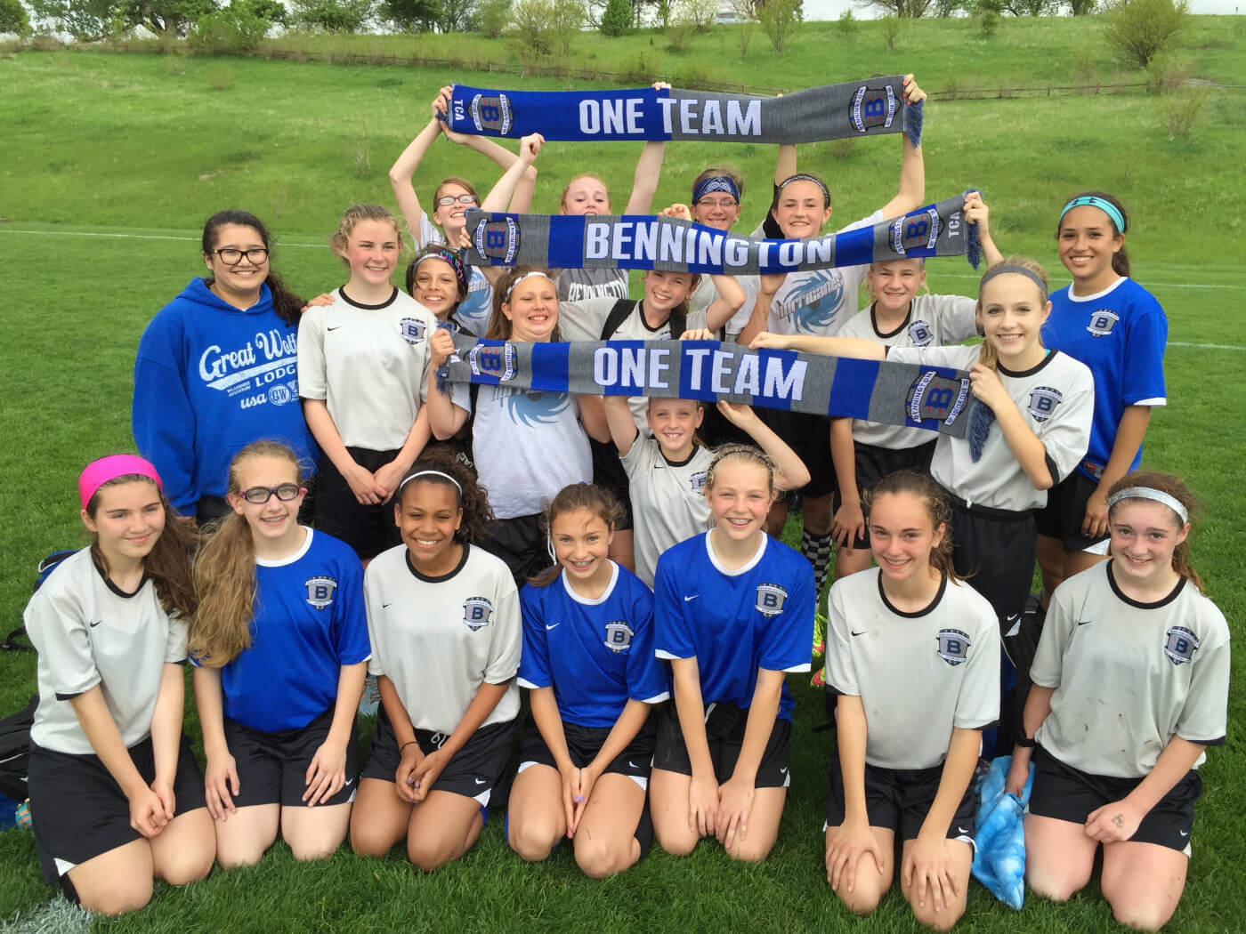 team fundraising with custom scarves