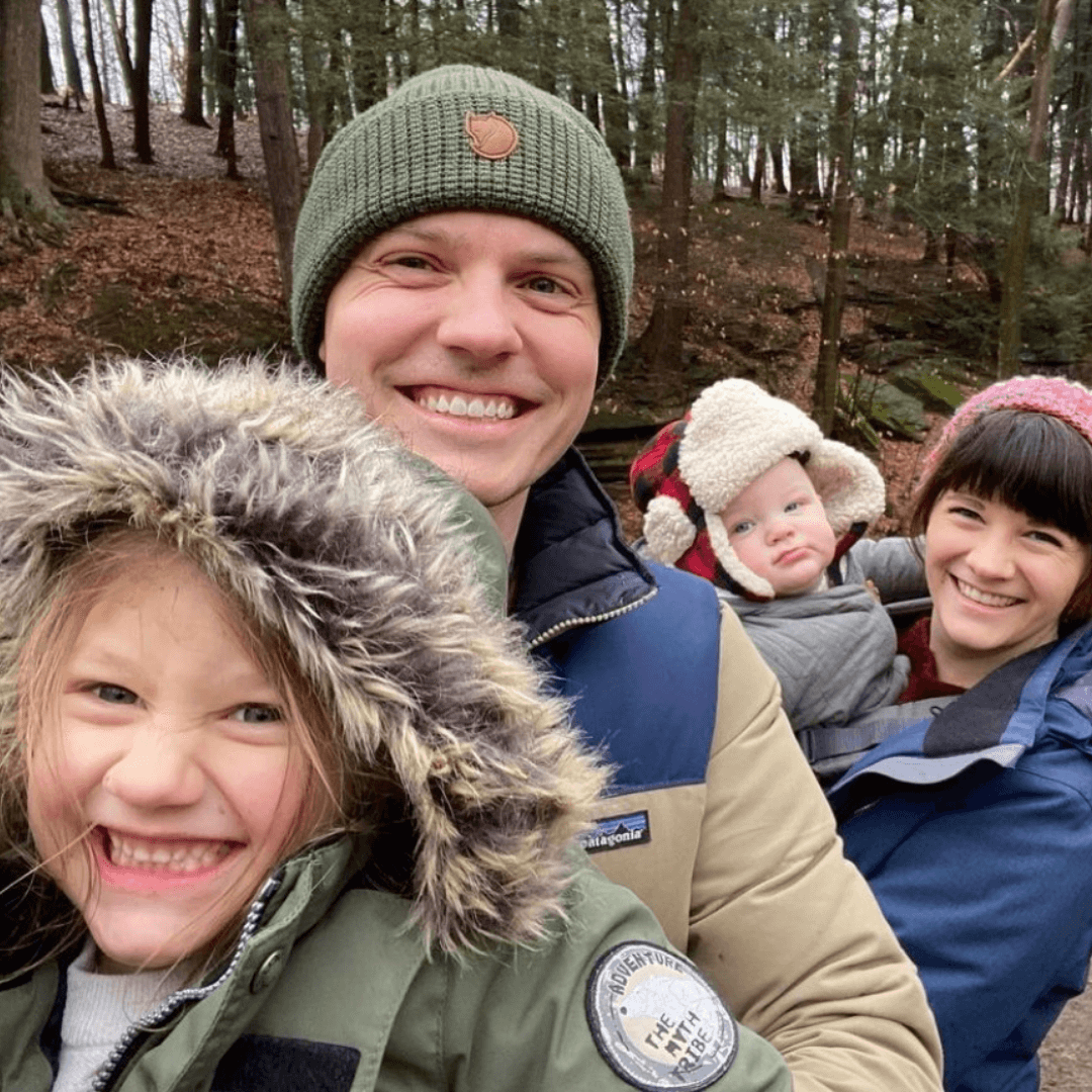 Hygge life outdoors with co-founders Chris and Cyndi Hileman with kids.