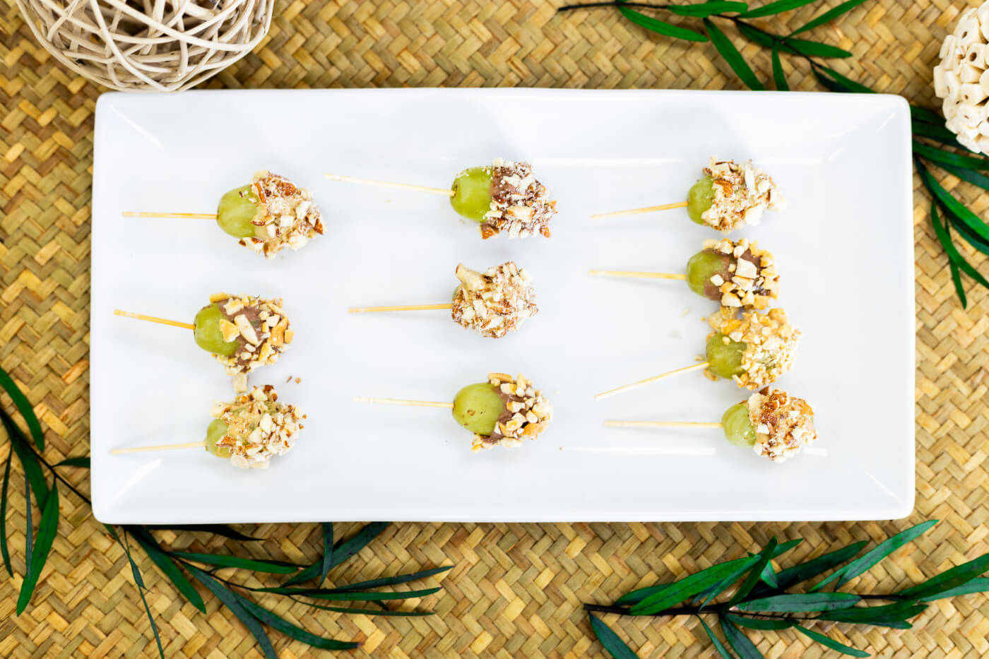 Candy dipped grapes on platter | Bariatric Recipes by Celebrate Vitamins
