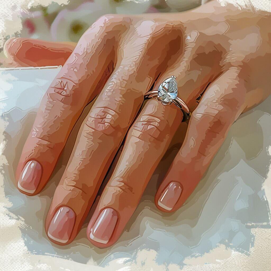 image depicting the beauty of pear-shaped engagement rings