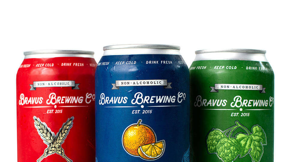 Bravus Brewing Co Non Alcoholic Beer Cans
