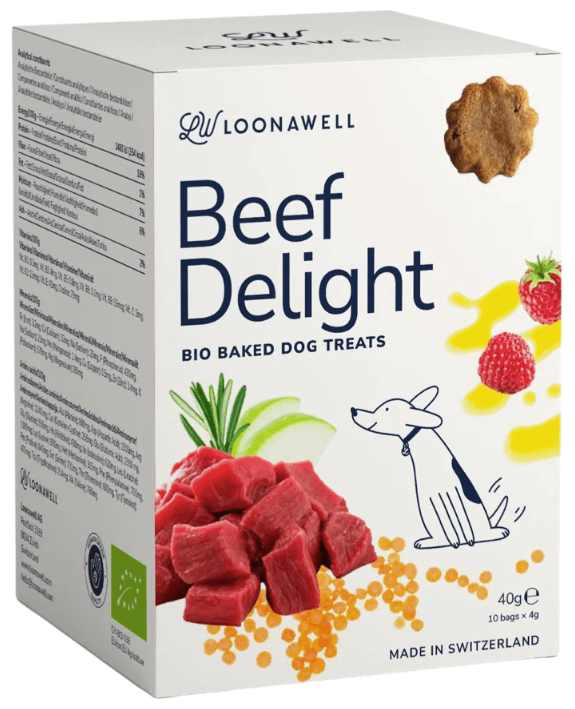 LOONAWELL Beef Delight Organic dog treats with lentils