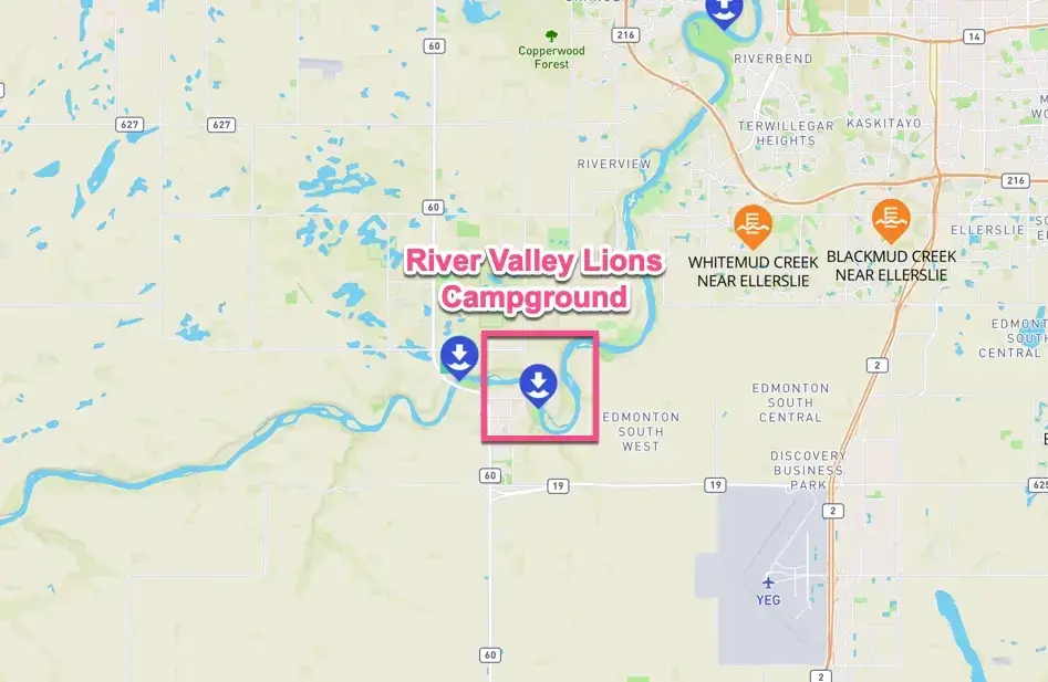 river valley lions campground north saskatchewan river access points