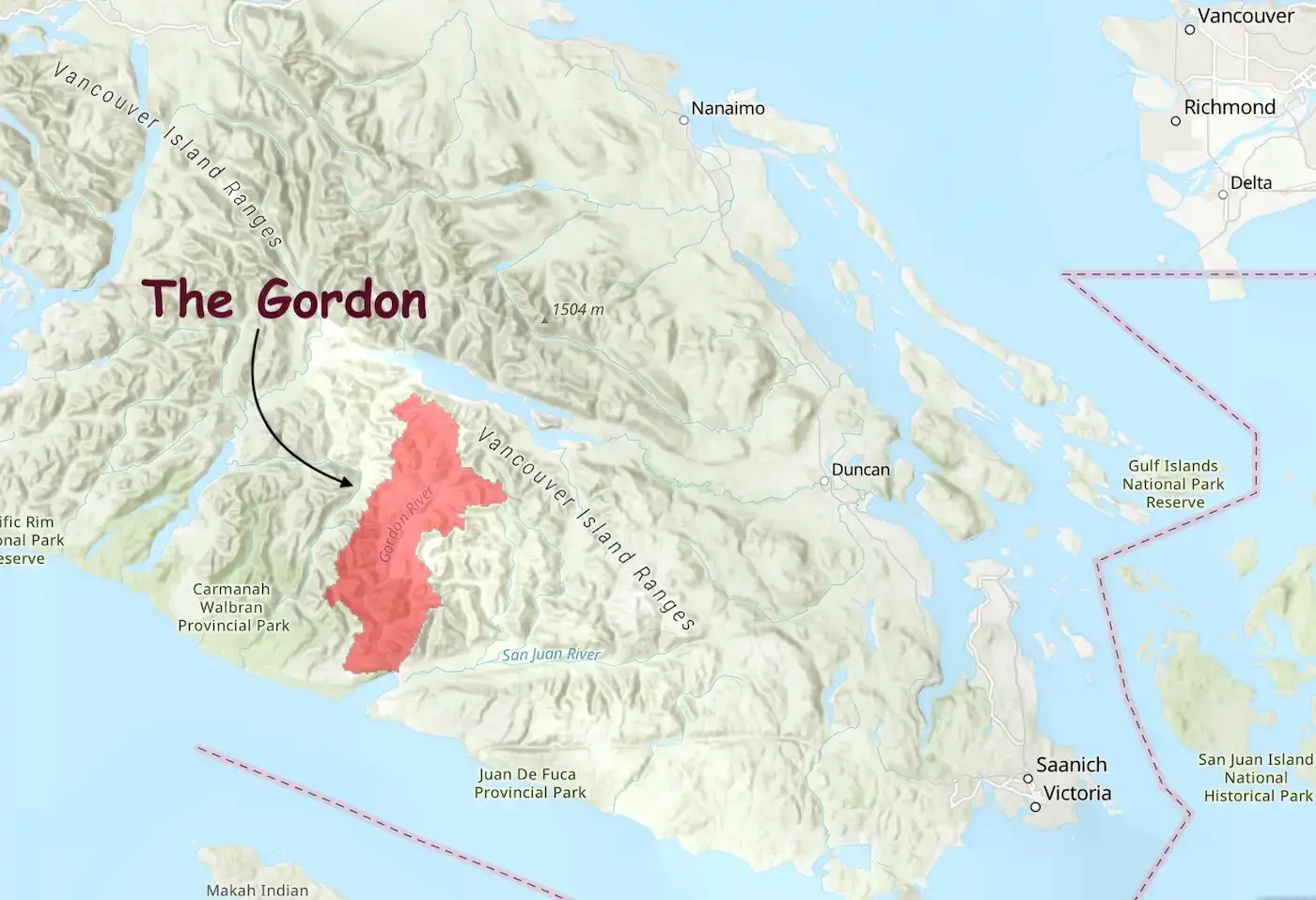 gordon river map location