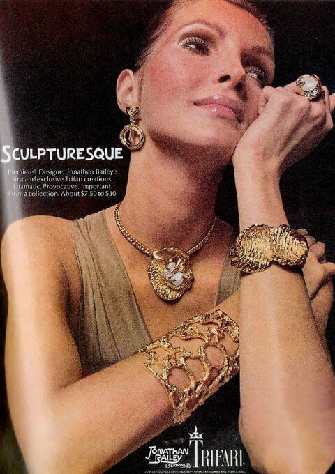 Trifari Jewelry – Sculpturesque Collection - Designer Jonathan-Bailey's first and exclusive creations, 1970