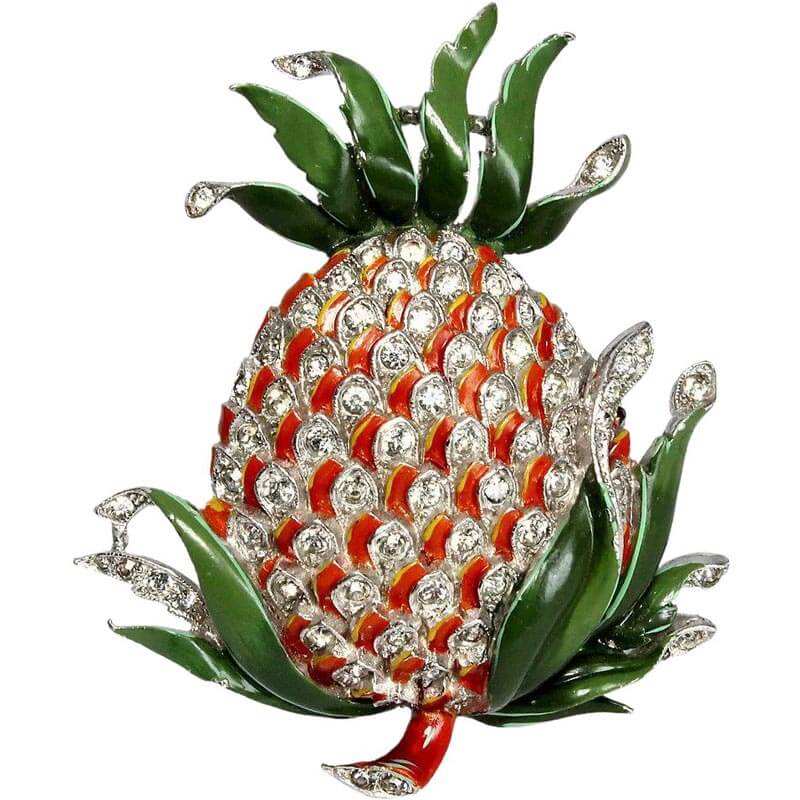 Trifari Pineapple Brooch Pin by Alfred Philippe