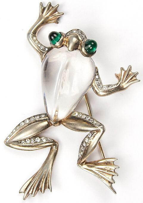 Trifari Jelly Belly Frog Brooch Pin by Alfred Philippe