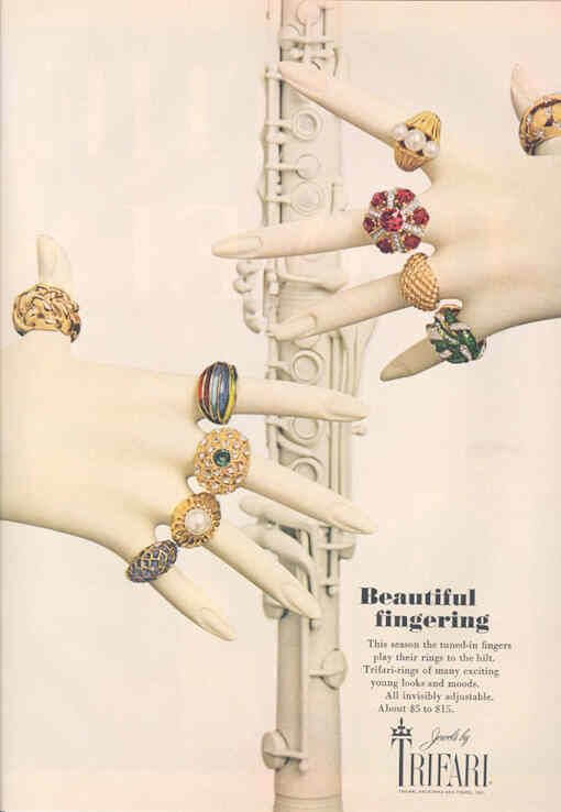 Trifari Rings Vintage Ad