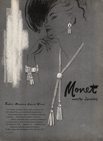 Monet Jewelry Ad, 1930s