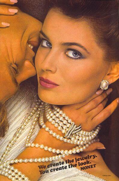 1980s Monet Jewelry, pearl necklace, Paulina Porzikova, 1986