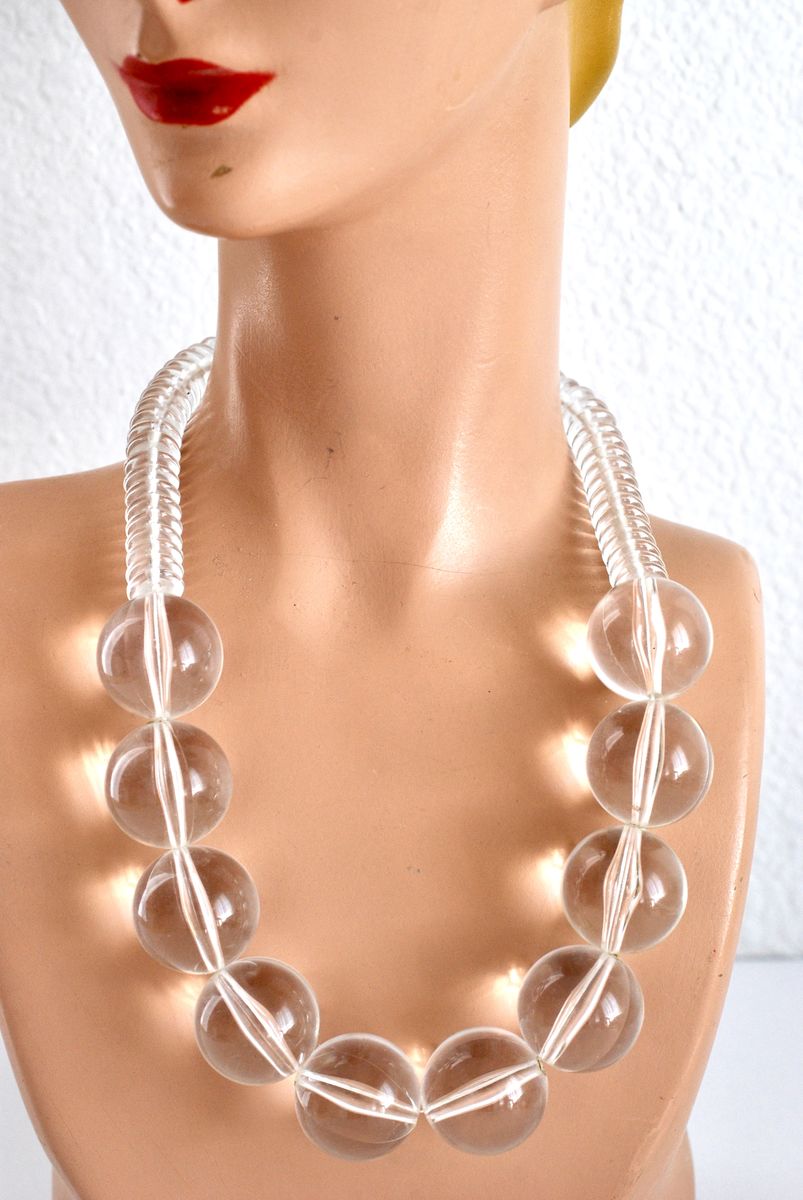 Vintage necklace made of clear lucite