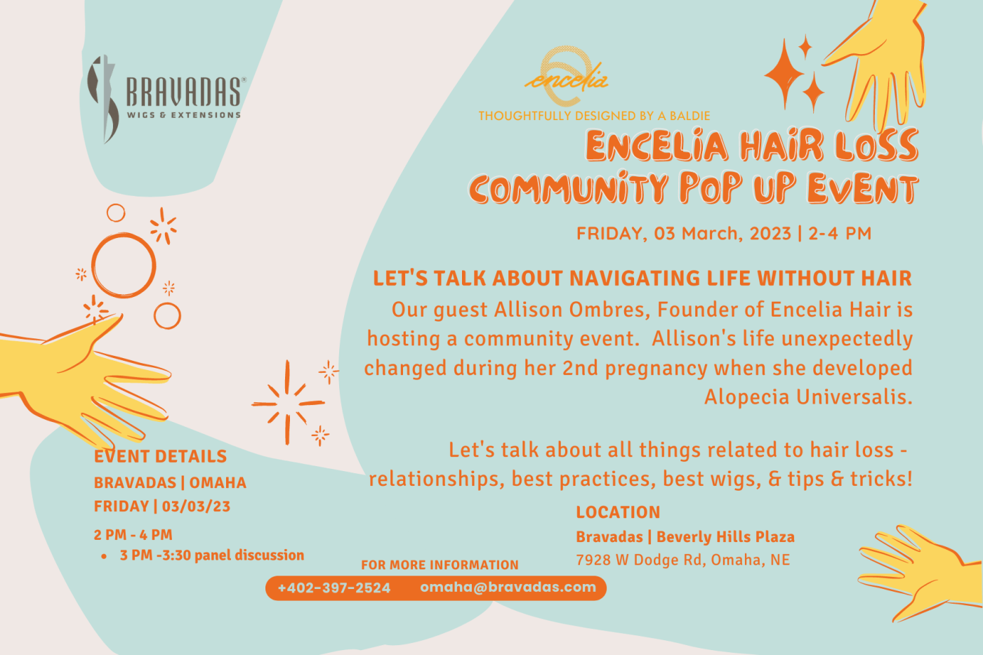Hair Loss Community Event | Omaha, NE | May 4th | 2pm-4pm hosted by ENCELIA