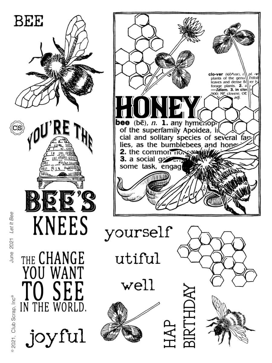 Let It Bee Stamps by Club Scrap #clubscrap #clearstamps #rubberstamps