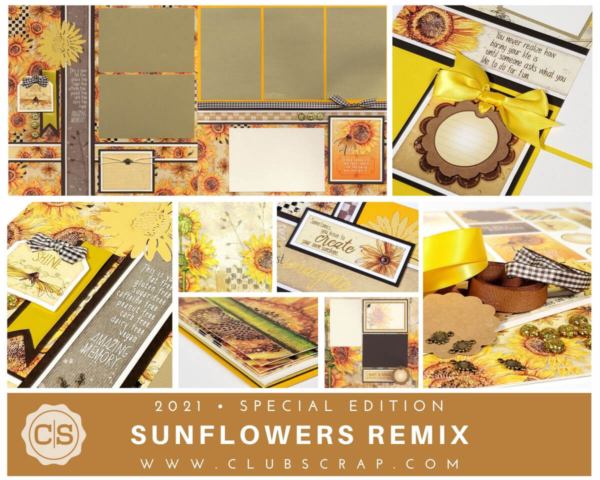 Sunflowers Page Kit by Club Scrap #clubscrap #efficientscrapbooking