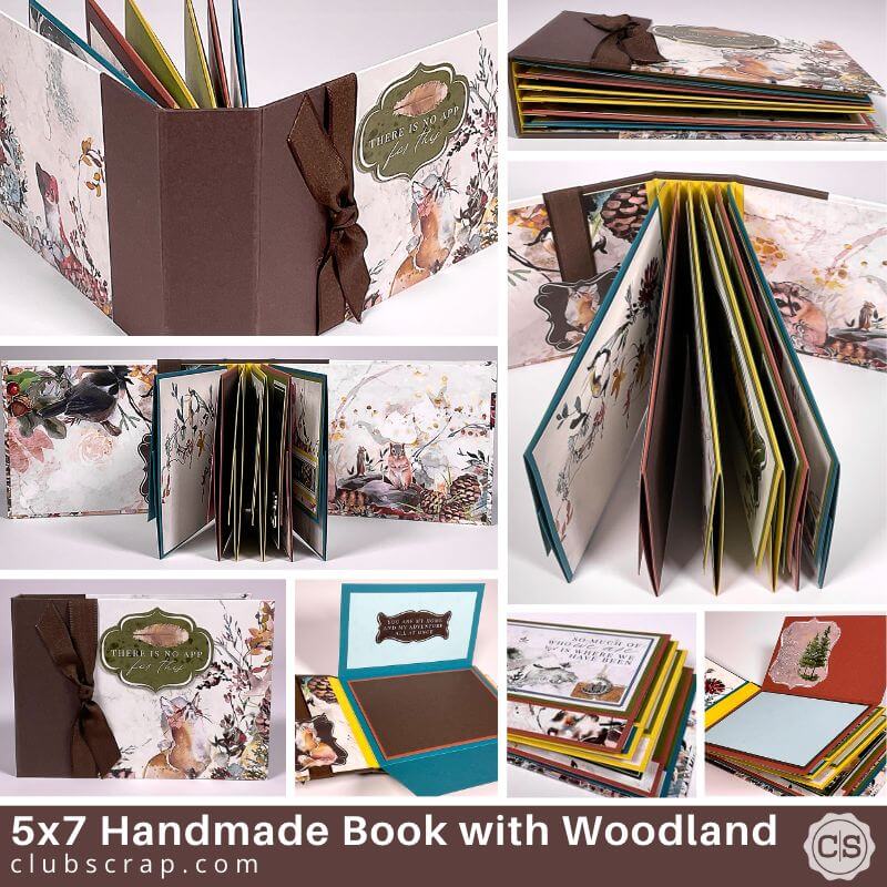 5x7 Handmade Book with Woodland