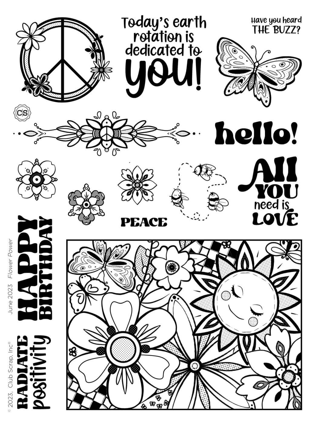 Flower Power Stamp Sheet