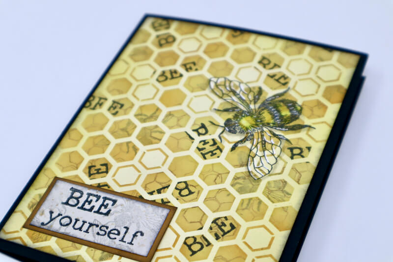 Floating Bee Card #clubscrap #stamping #bumblebee