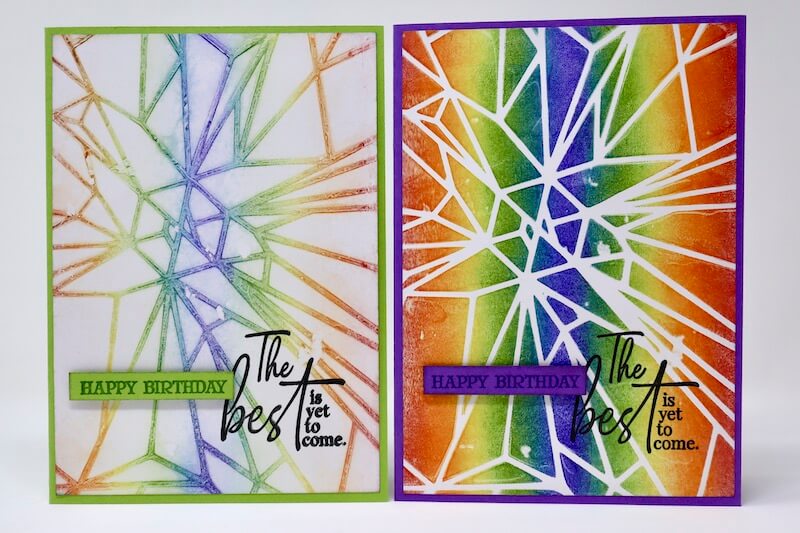 Rainbow Gelli Print Cards #clubscrap #gelliarts #prism #rainbow