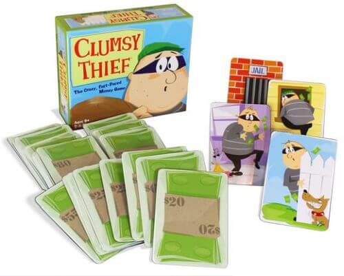 Clumsy Thief game box and cards