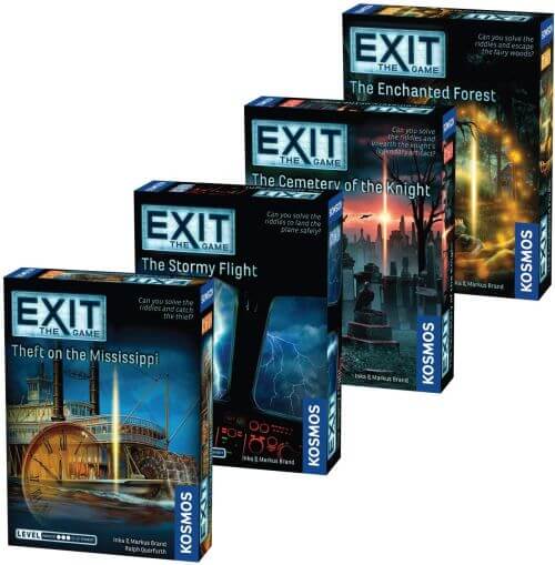 Best Solo Board Games: Various versions of EXiT The Game 