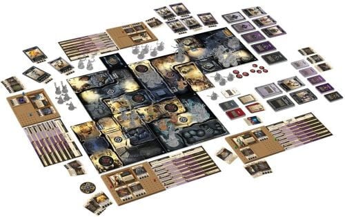 Best Solo Board Games: Massive Darkness cards, miniatures, and other equipment