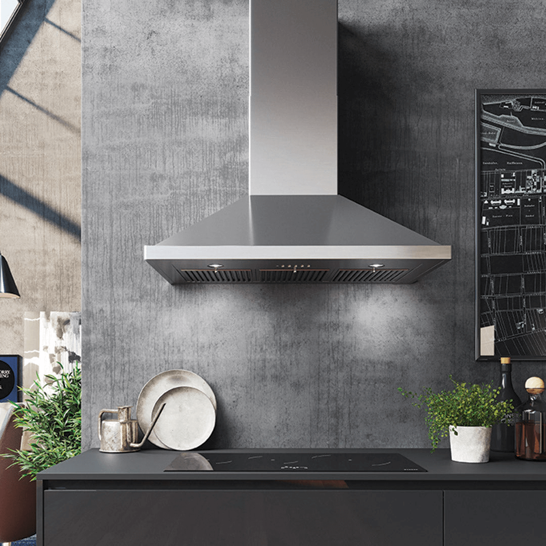 Faber Nova Pro Wall Mount Range Hood With Size Options In Stainless Steel (NOPR30SSV) - white background