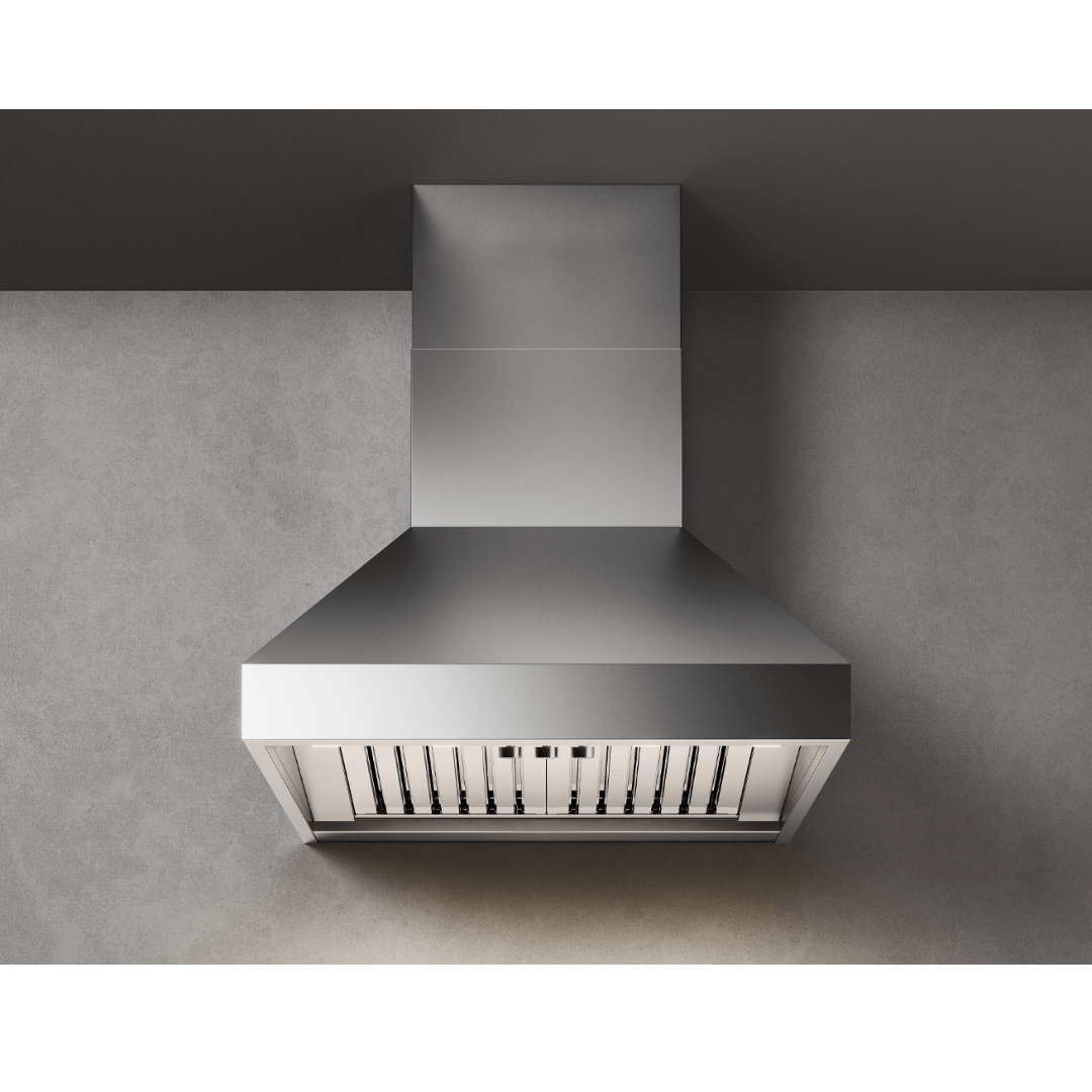 Falmec Eros Professional 1000 CFM Wall Mount Range Hood in Stainless Steel with Size Options (FPDPR) - white background