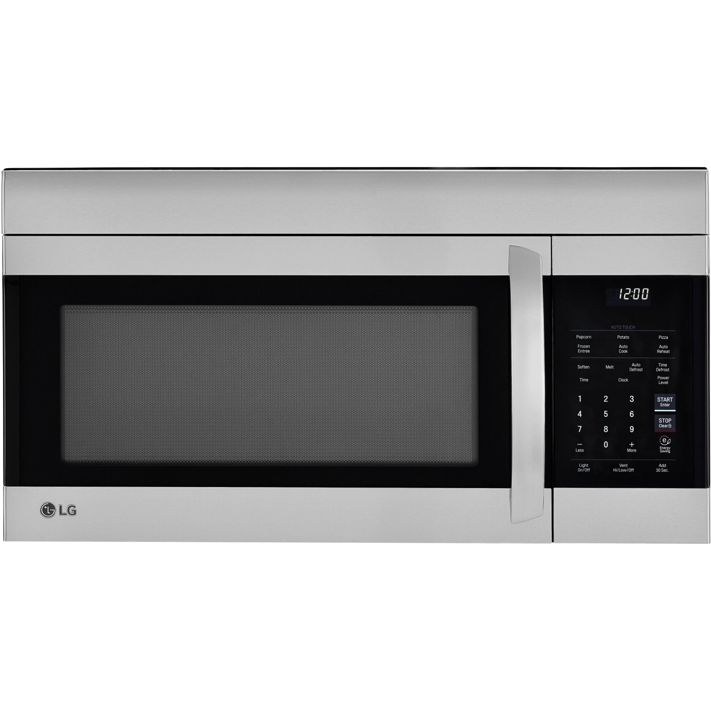 LG 1.7-Cu. Ft. 30 in. Over-the-Range Microwave Oven with Easy Clean in Stainless Steel - white background