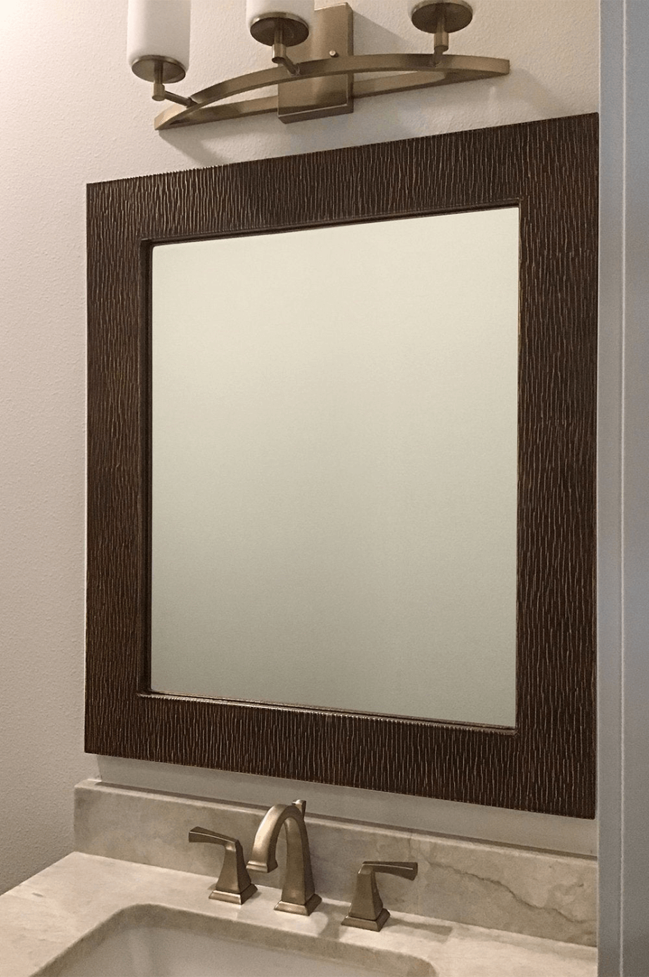 Premier Copper 36 in. Rectangle Hammered Copper Mirror - Lifestyle